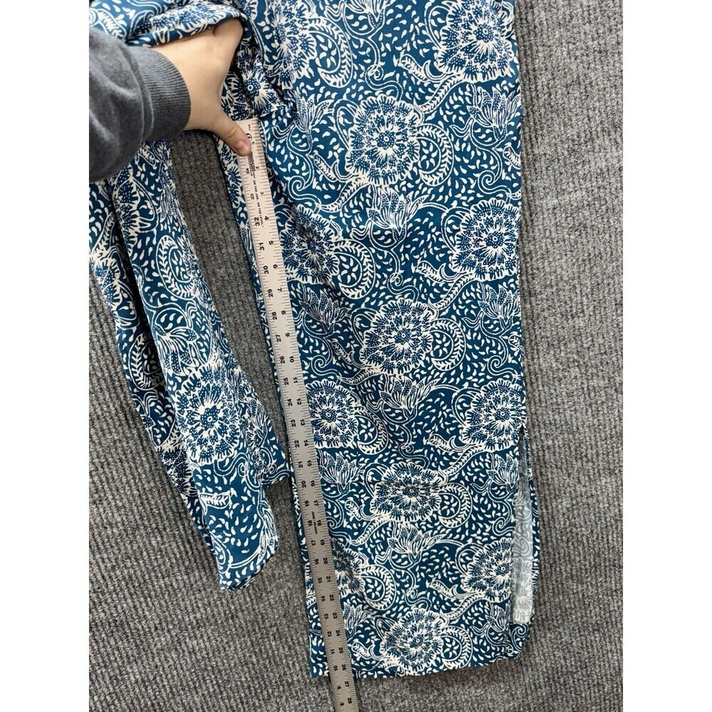 Maeve Anthropologie Anika Pants Womens XL Blue Floral Wide Leg Palazzo Pull On - Picture 12 of 14